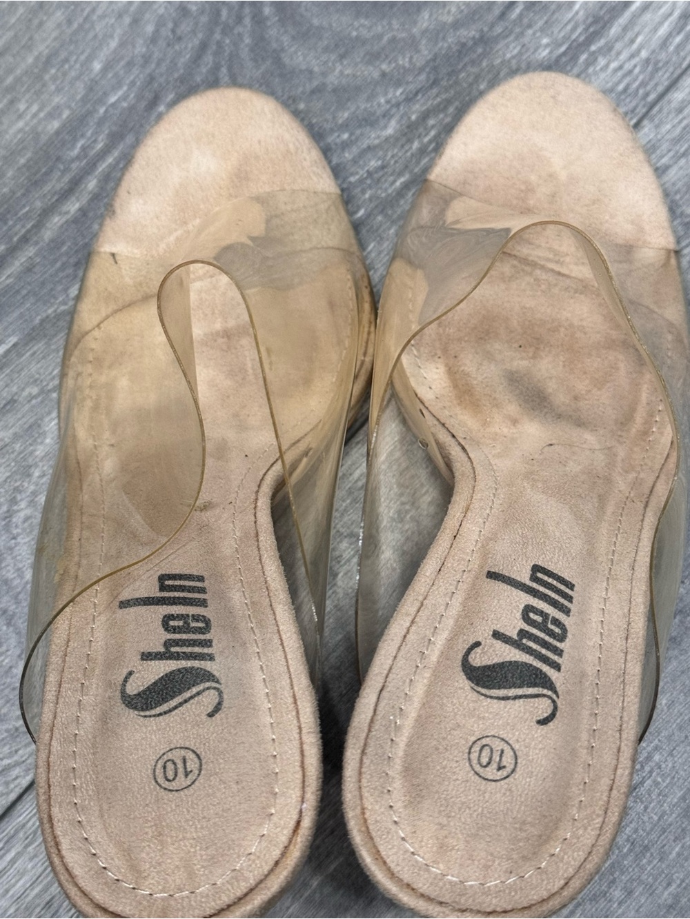 Nude Clear Strap Women’s Slip-On Sandals